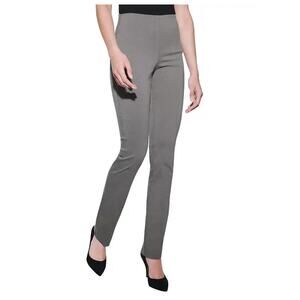 WHBM Gray Slim Side-Zip Pants Size 2 (Shortened)